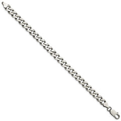 Sterling Silver Antiqued 7.5mm Curb Chain