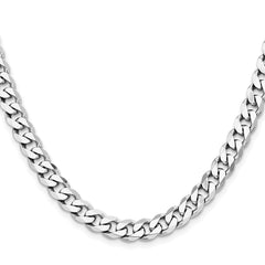 Sterling Silver Rhodium-plated 7.5mm Curb Chain