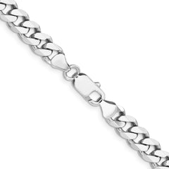 Sterling Silver Rhodium-plated 7.5mm Curb Chain