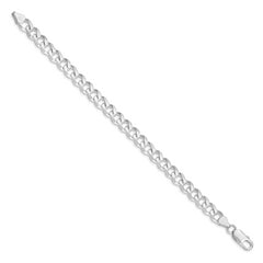 Sterling Silver Rhodium-plated 7.5mm Curb Chain