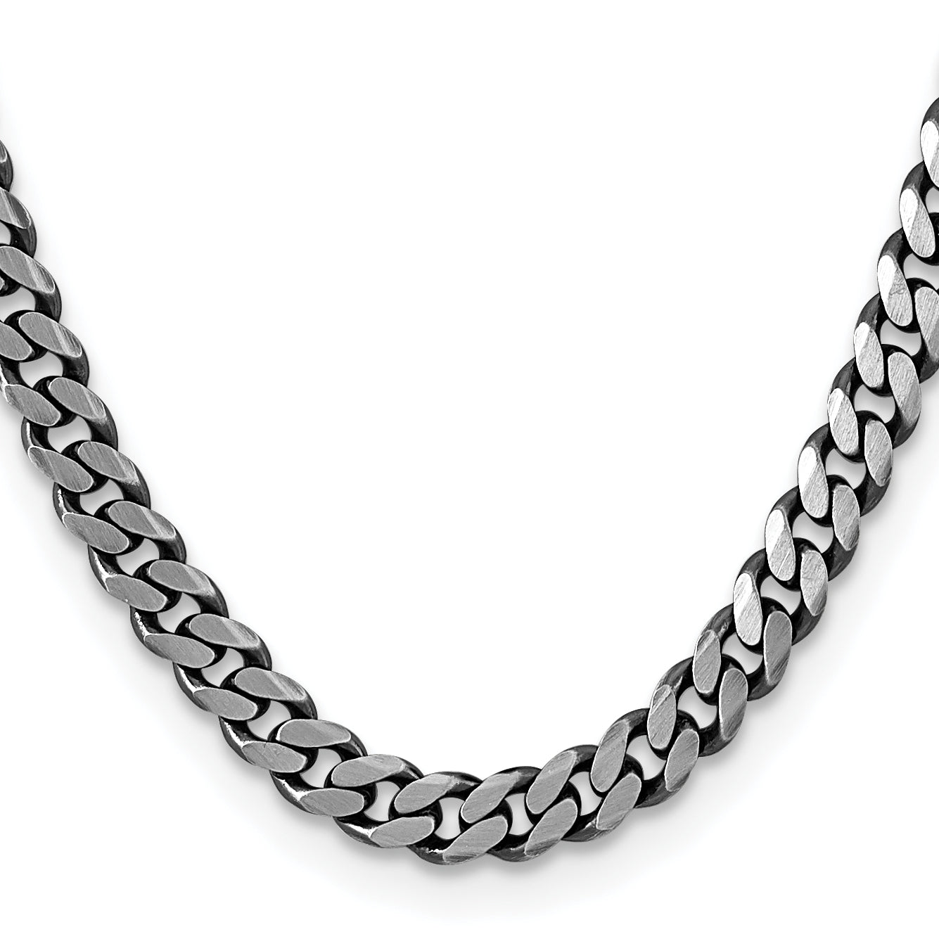 Sterling Silver Antiqued 8mm Curb Chain