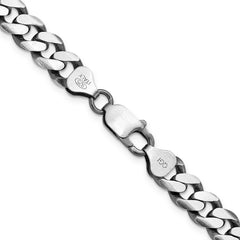 Sterling Silver Antiqued 8mm Curb Chain