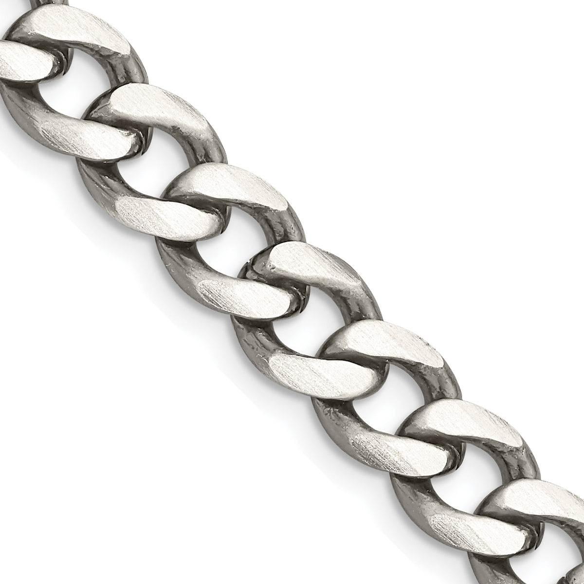 Sterling Silver Antiqued 8mm Curb Chain