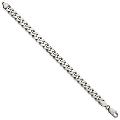 Sterling Silver Antiqued 9mm Curb Chain