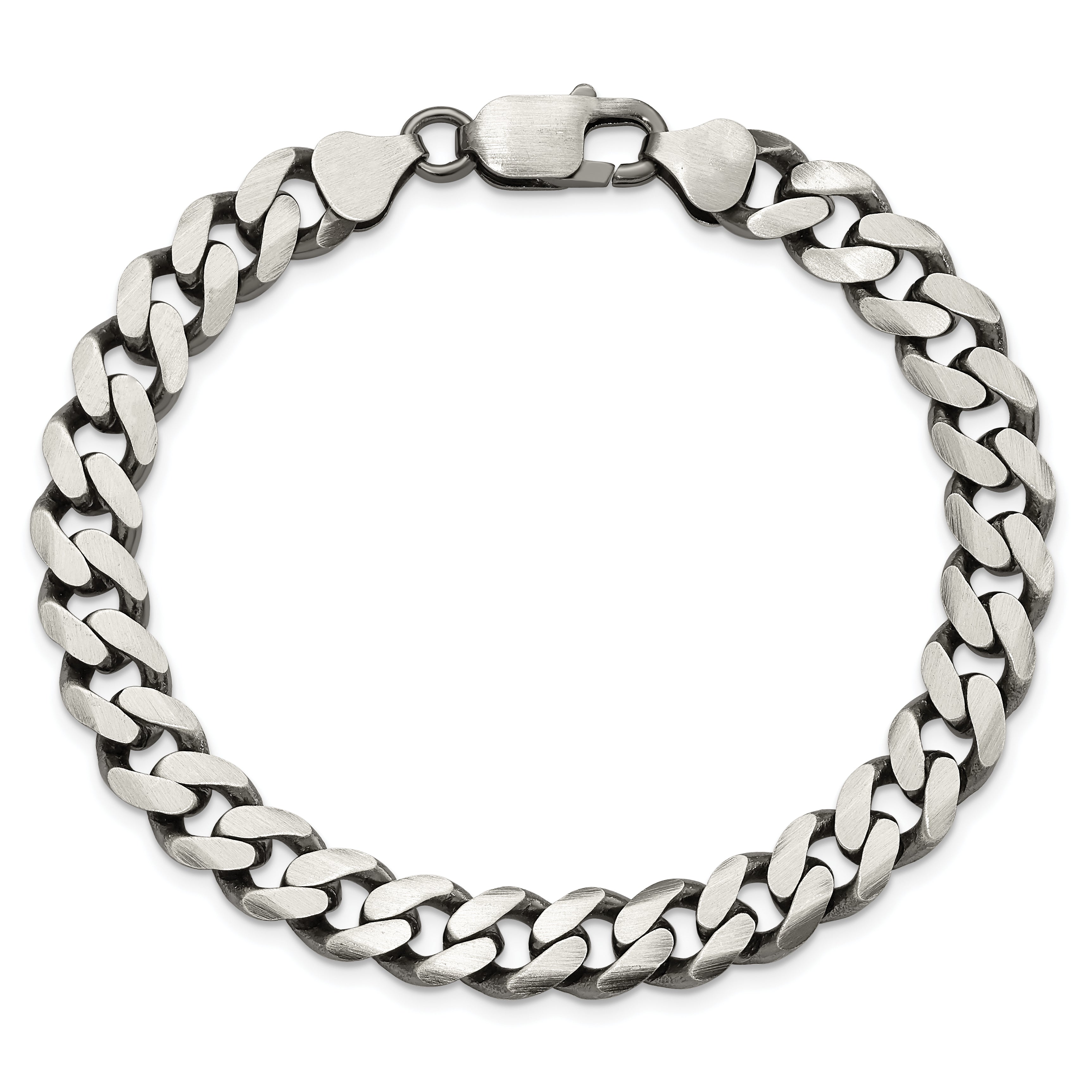 Sterling Silver Antiqued 9mm Curb Chain