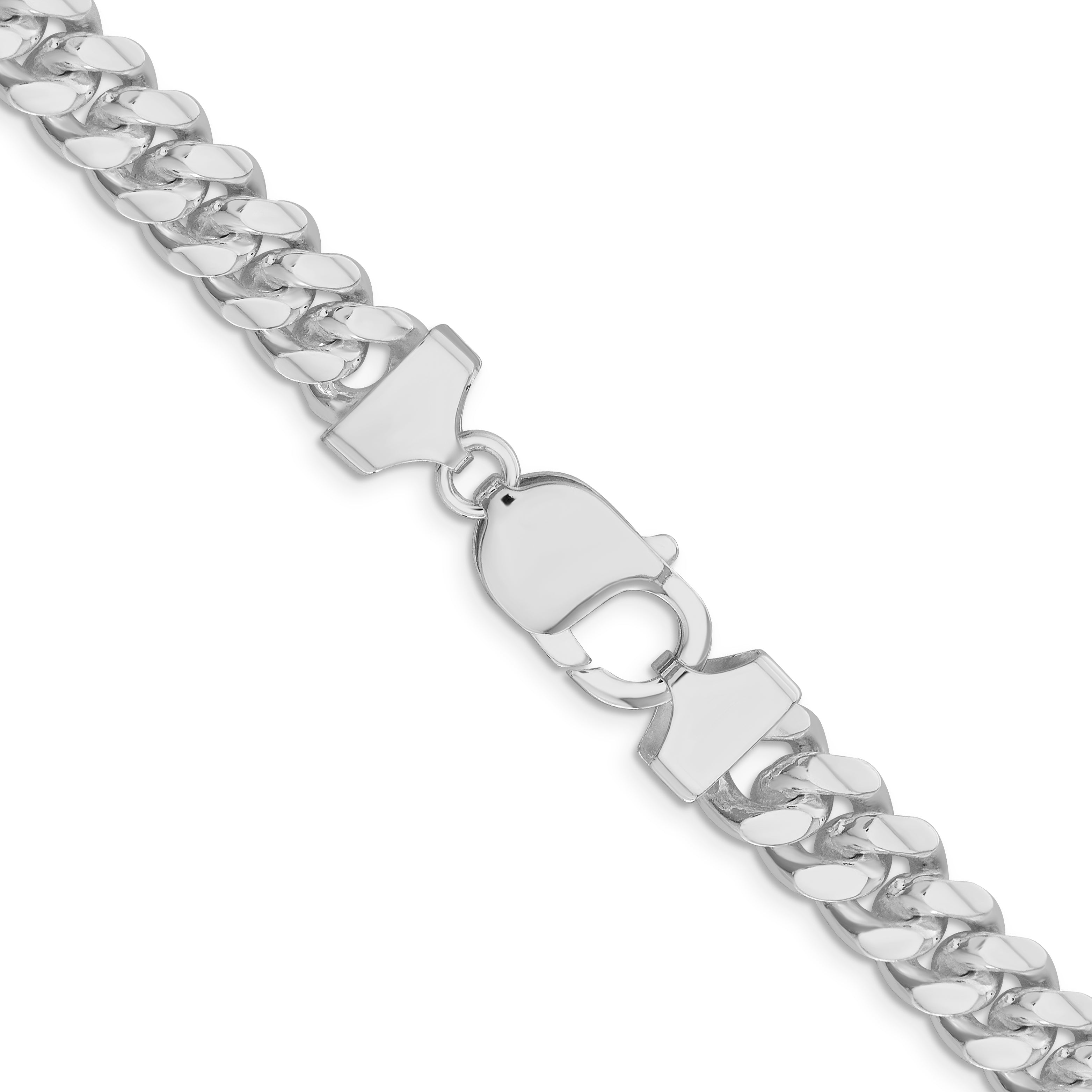 Sterling Silver Rhodium-plated 9mm Curb Chain