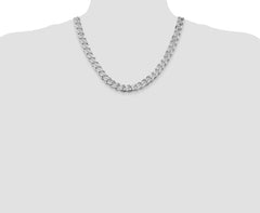 Sterling Silver Rhodium-plated 11mm Curb Chain