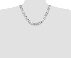 Sterling Silver Rhodium-plated 13mm Curb Chain