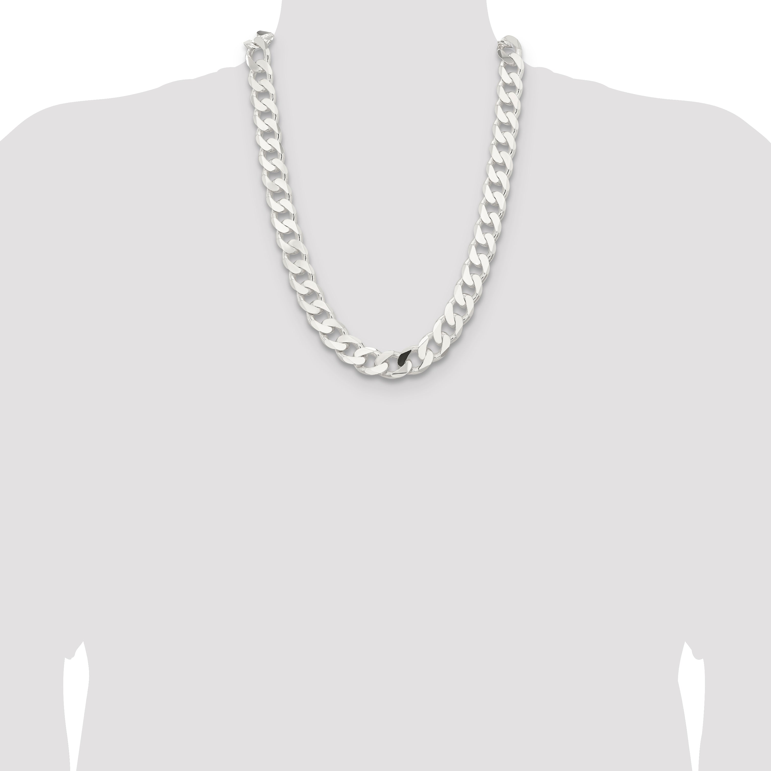 Sterling Silver 15mm Curb Chain