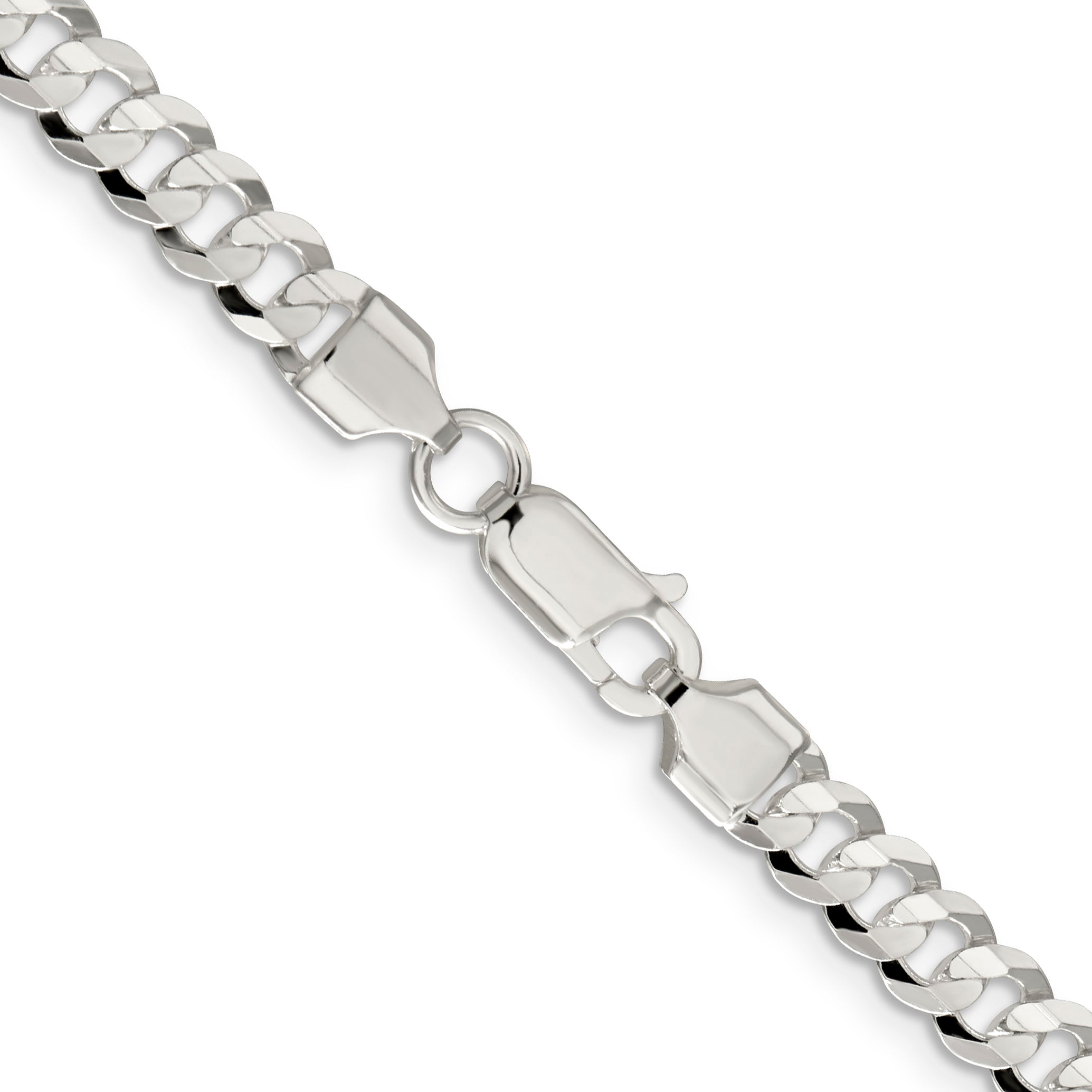 Sterling Silver 5.65mm Concave Beveled Curb Chain