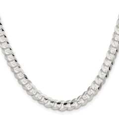 Sterling Silver 6.75mm Concave Beveled Curb Chain