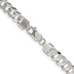 Sterling Silver 6.75mm Concave Beveled Curb Chain