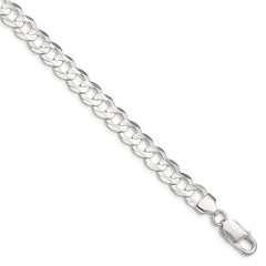 Sterling Silver 8.0mm Concave Beveled Curb Chain