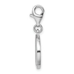 Amore La Vita 925 Silver Polished CZ Initial Charm with Lobster Clasp