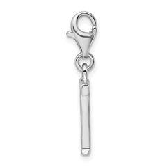 Amore La Vita 925 Sterling Silver CZ Initial T Charm with Lobster Clasp