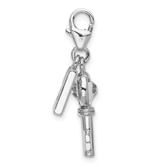 Sophia Jewelers Sterling Silver 3D 21st Birthday Enameled Key Charm