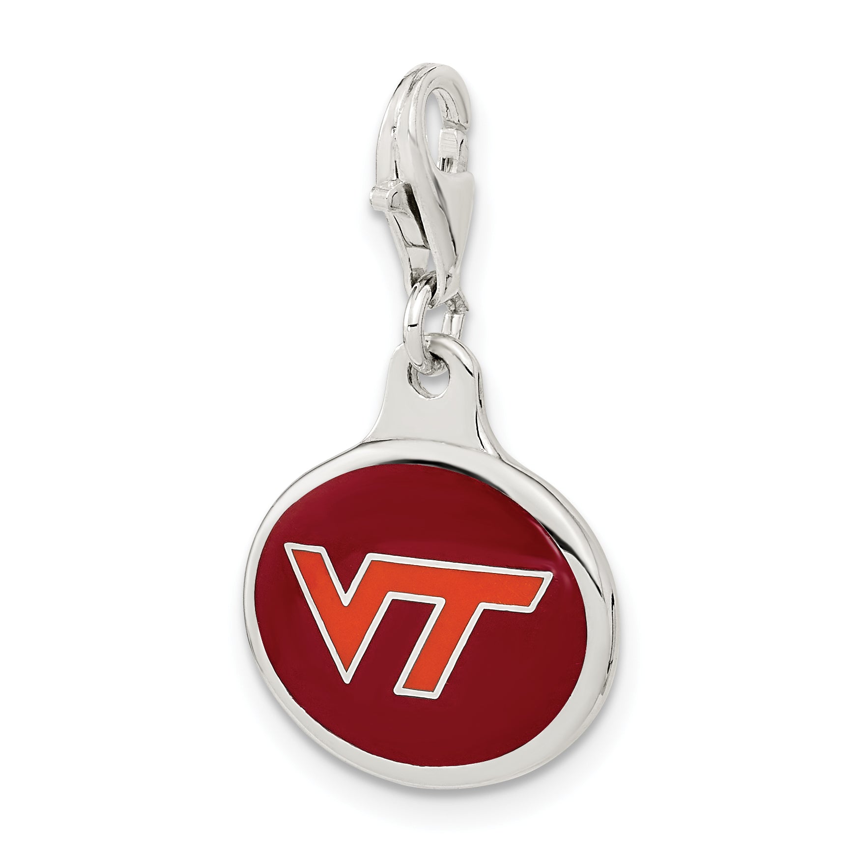 Virginia Tech Sterling Silver Enamel Charm with Lobster Clasp