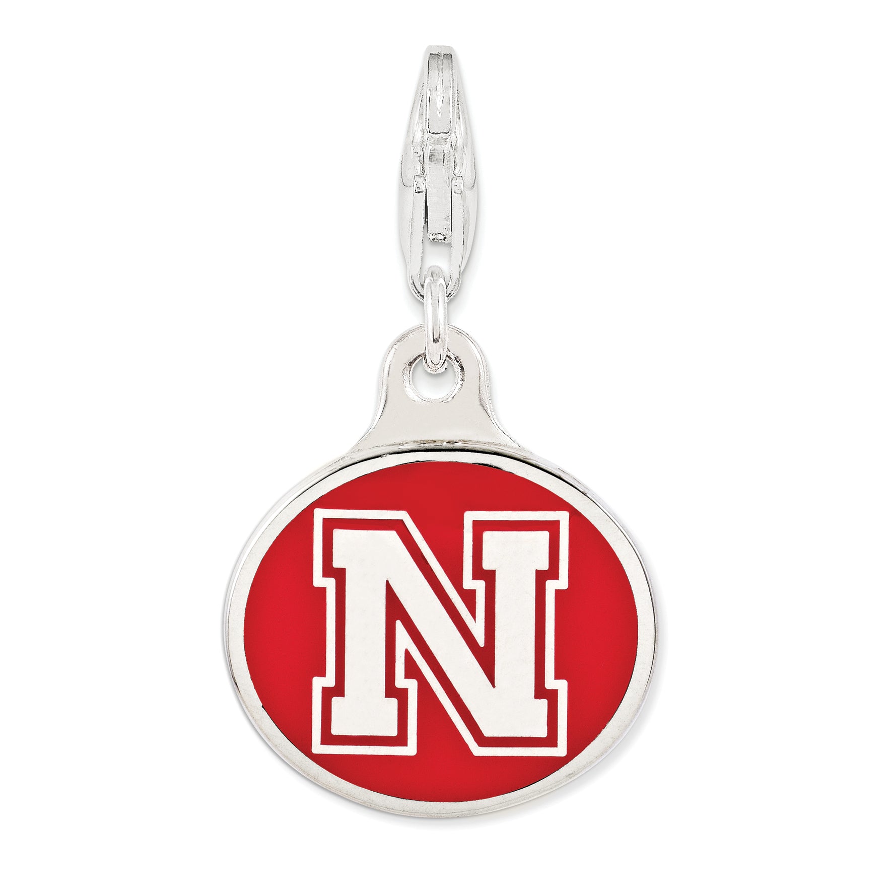 Sophia Jewelers Sterling Silver Nebraska Charm with Enamel Accent