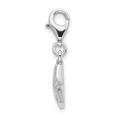 Sterling Silver 925 Moon and Star Charm with CZ Elegance