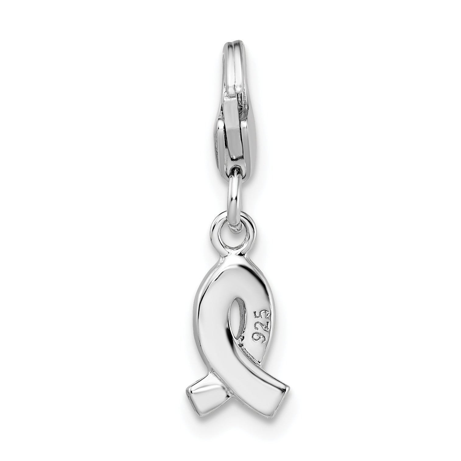 Sophia Jewelers Sterling Silver Swarovski Crystal Awareness Ribbon Charm