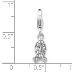 Sophia Jewelers Sterling Silver Swarovski Crystal Awareness Ribbon Charm