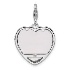 SS Amore La Vita Rh-pl Enamel DAUGHTER Heart Picture Frame Charm