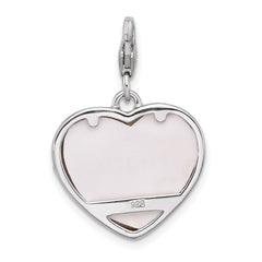 SS Amore La Vita Rhod-pl Enamel PRINCESS Heart Picture Frame Charm