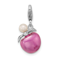 SS Amore La Vita Rhod-pl Enamel FWC Pearl 3-D Perfume Bottle Charm