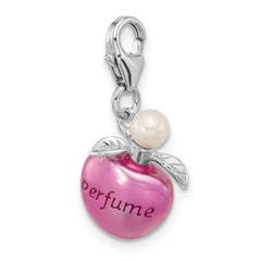 SS Amore La Vita Rhod-pl Enamel FWC Pearl 3-D Perfume Bottle Charm