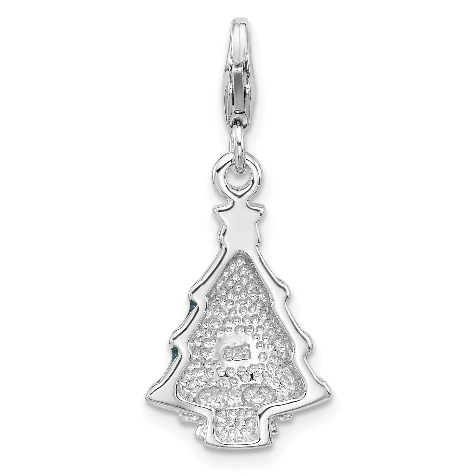 SS Amore La Vita Rh-plated Enameled Swarov Crystal Christmas Tree Charm