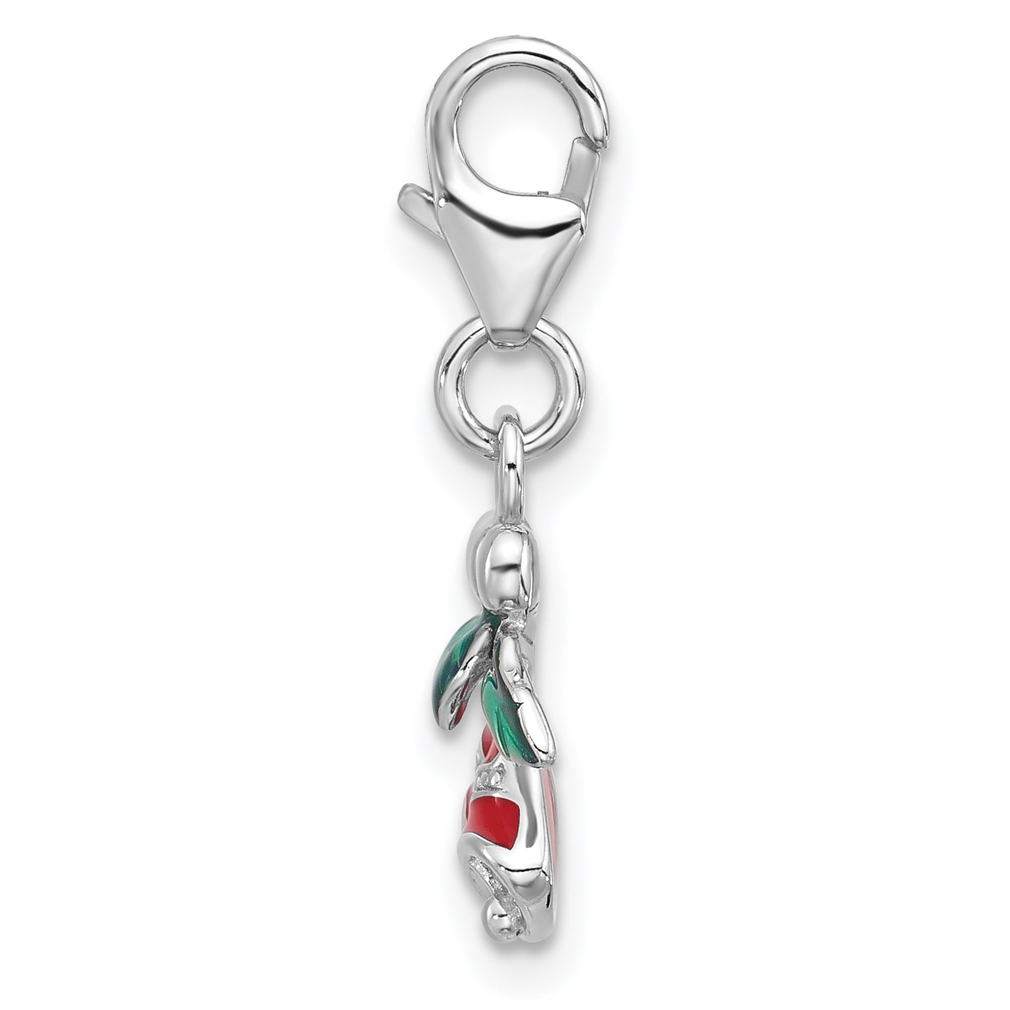 SS Amore La Vita Rhodium-plated Enameled Christmas Bells Charm