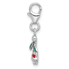 SS Amore La Vita Rhodium-plated Enameled Christmas Bells Charm