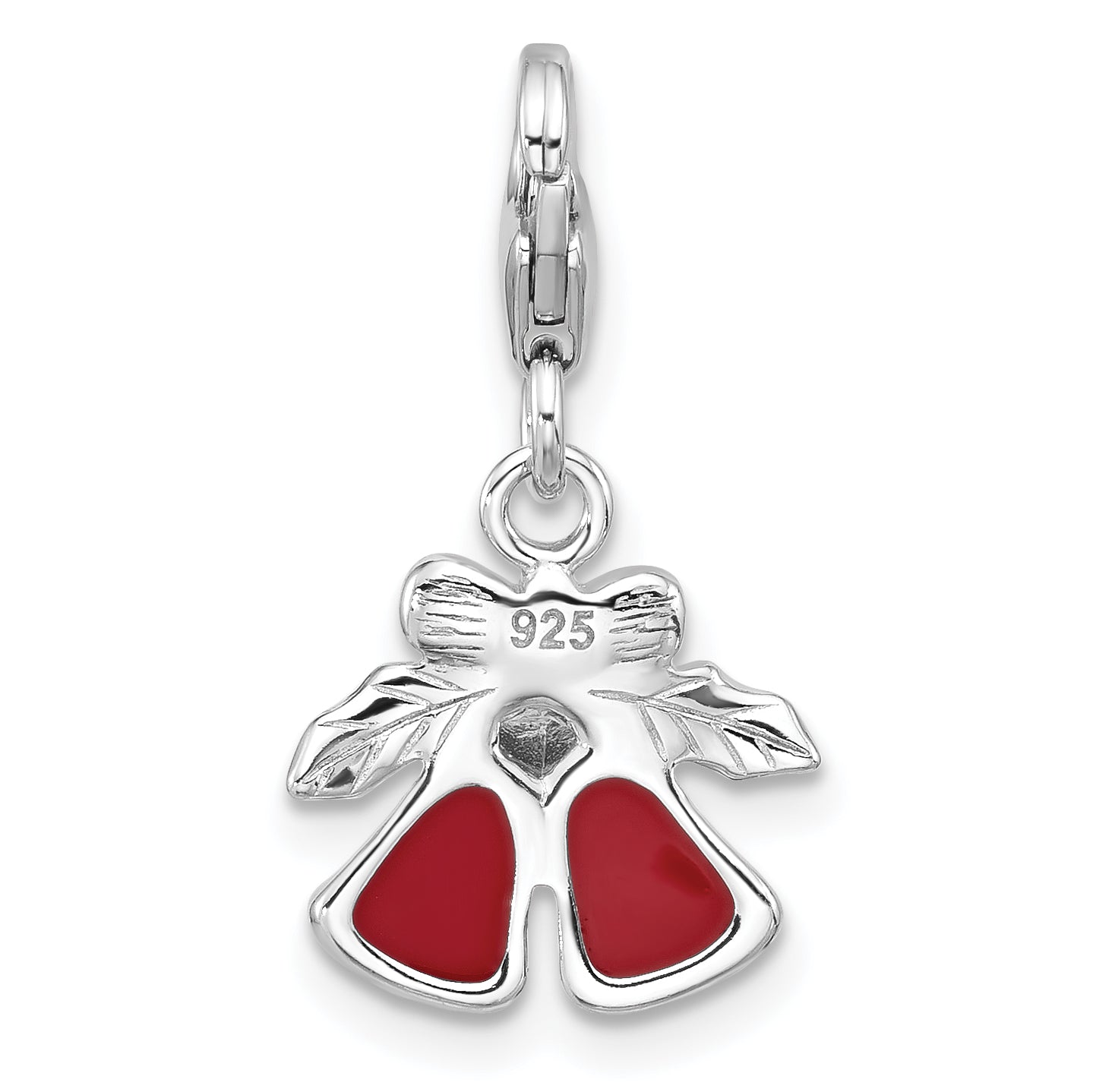 SS Amore La Vita Rhodium-plated Enameled Christmas Bells Charm