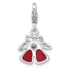 SS Amore La Vita Rhodium-plated Enameled Christmas Bells Charm