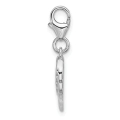 Sterling Silver Amore La Vita Rhodium-plated CZ Angel Wing Charm