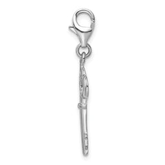 Sophia Jewelers Sterling Silver Skeleton Key Charm with Fancy Lobster Clasp