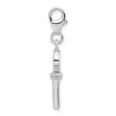 Sterling Silver 3D Enameled Key Charm with Lobster Clasp