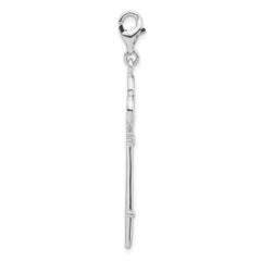 Sophia Jewelers Women's Polished Sterling Silver Key Charm with Rhodium Plating