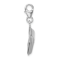 Amore La Vita Sterling Silver Rhodium-plated Polished 3-D Enameled Calculator Charm with Fancy Lobster Clasp