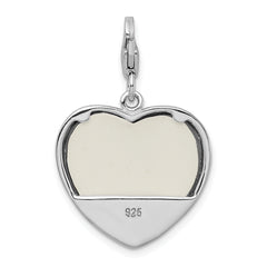 Amore La Vita Sterling Silver MOM Photo Charm with Blue Enamel Finish