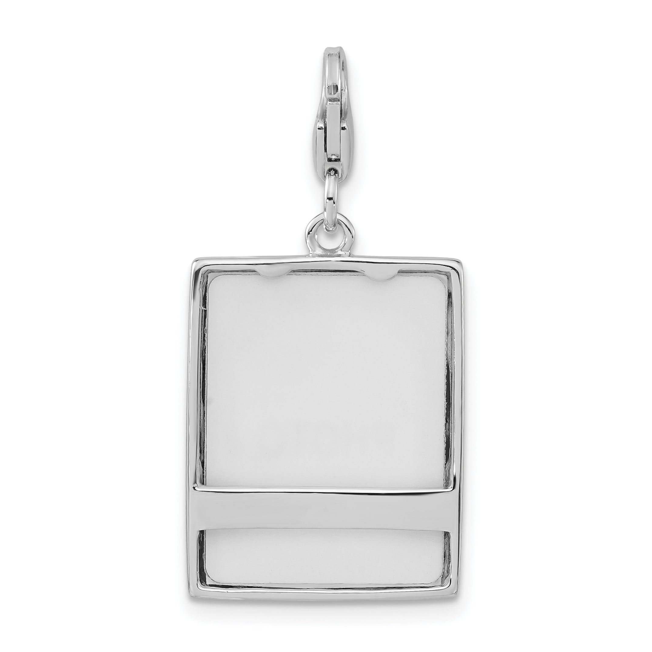 Sterling Silver 3-D Enameled Photo Frame w/Lobster Clasp Charm