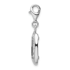 Amore La Vita Sterling Silver Rhodium-plated Polished My Baby Frame Charm with Fancy Lobster Clasp