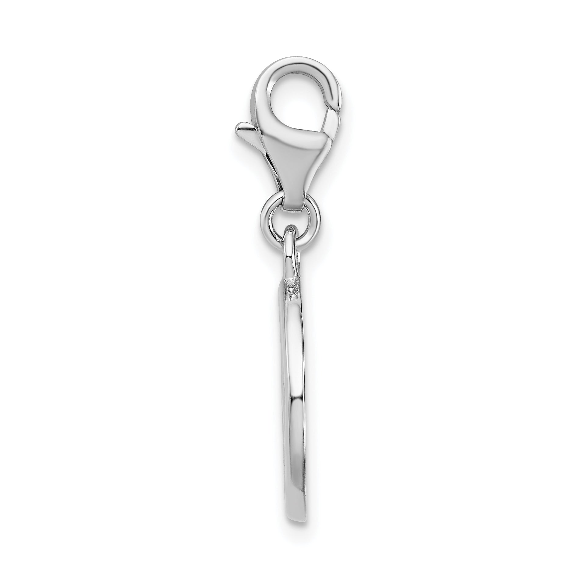 Amore La Vita Sterling Silver Rhodium-plated Polished Peace Sign Charm with Fancy Lobster Clasp