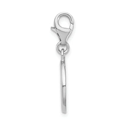 Amore La Vita Sterling Silver Rhodium-plated Polished Peace Sign Charm with Fancy Lobster Clasp