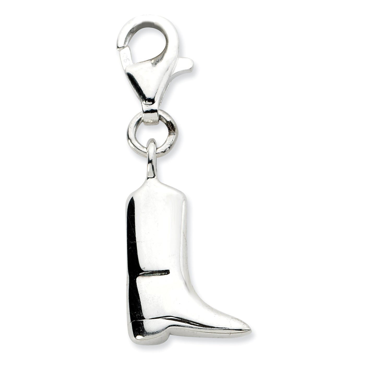 Sterling Silver Click-on Polished Boot Charm