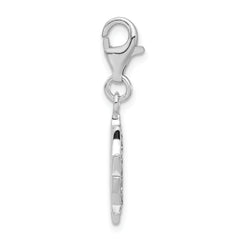 Sterling Silver Click-on CZ Peace Sign Charm