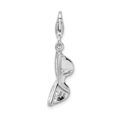 Amore La Vita Sterling Silver Rhodium-plated Polished3-D  Enameled Sunglass Charm with Fancy Lobster Clasp