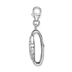 Amore La Vita Sterling Silver Rhodium-plated Polished 3-D Enameled Watch Charm with Fancy Lobster Clasp