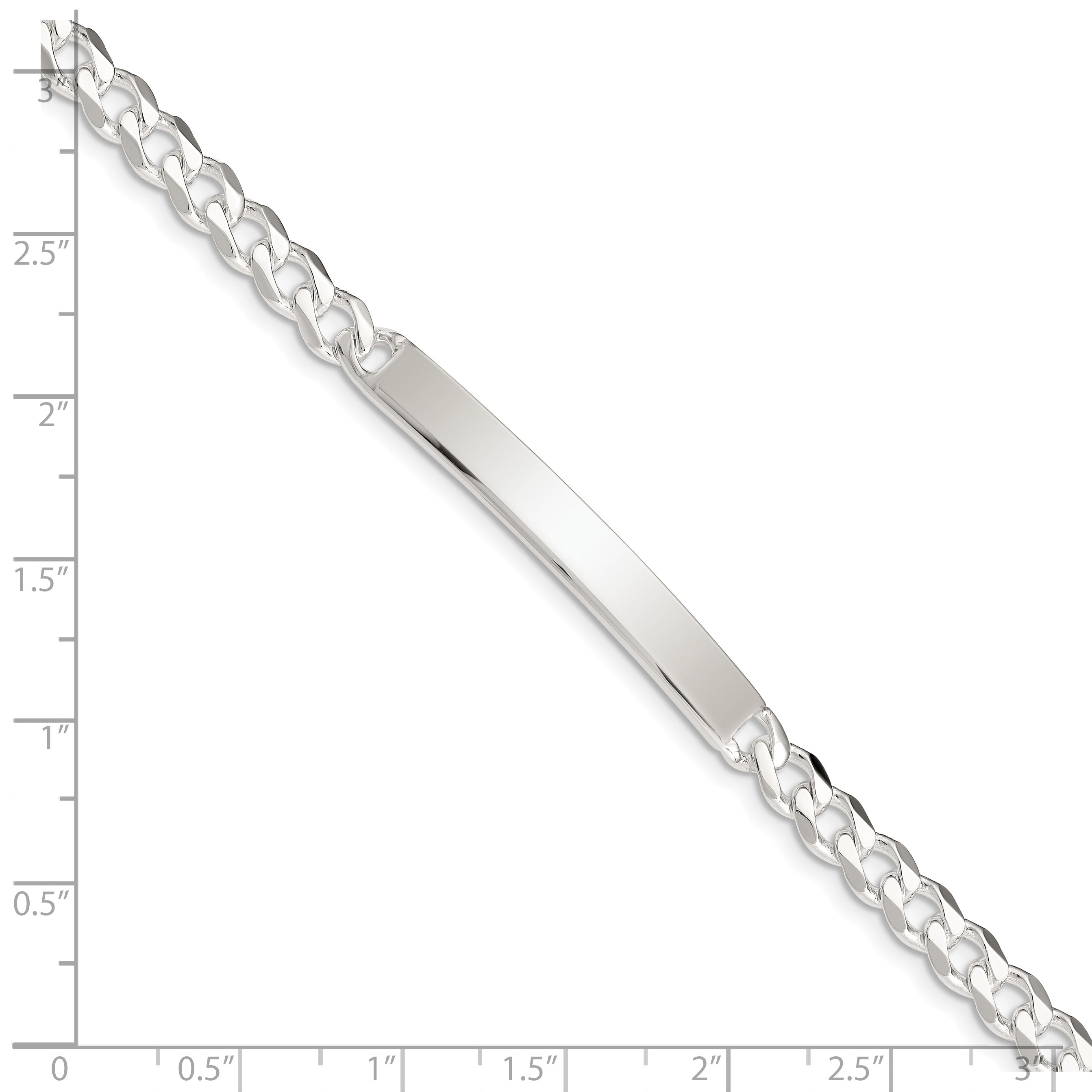 Sterling Silver Curb ID Bracelet