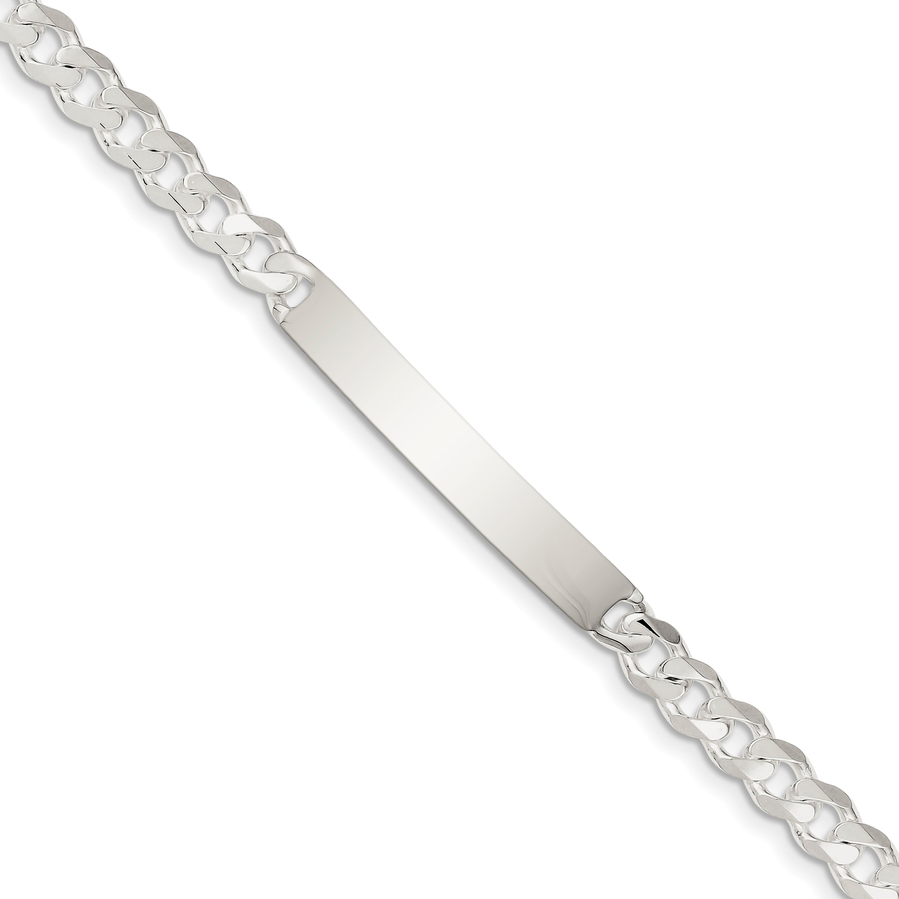 Sterling Silver Curb ID Bracelet